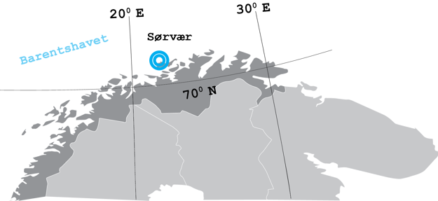 Kart med Sørvær