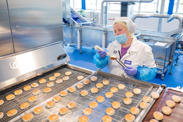 Fish cakes being made in the factory