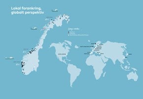 Illustrert kart over Lerøys lokasjoner