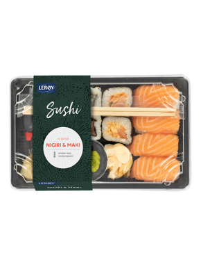 Sushi 10 biter nigiri og maki